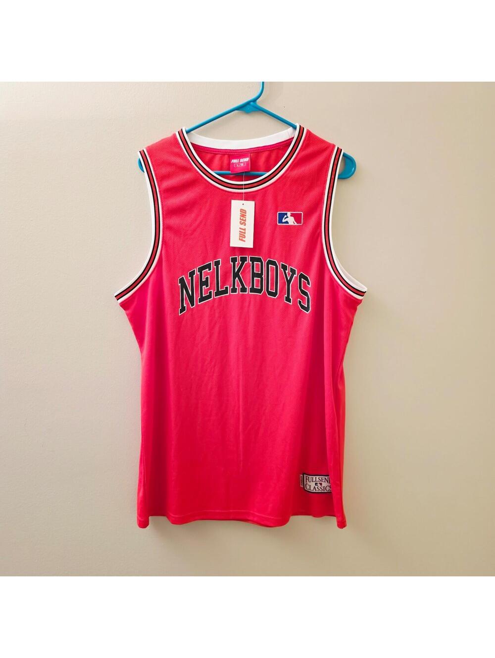 Full Send Classic 'Nelk Boys' Red Tank Jersey - Men Sz Large